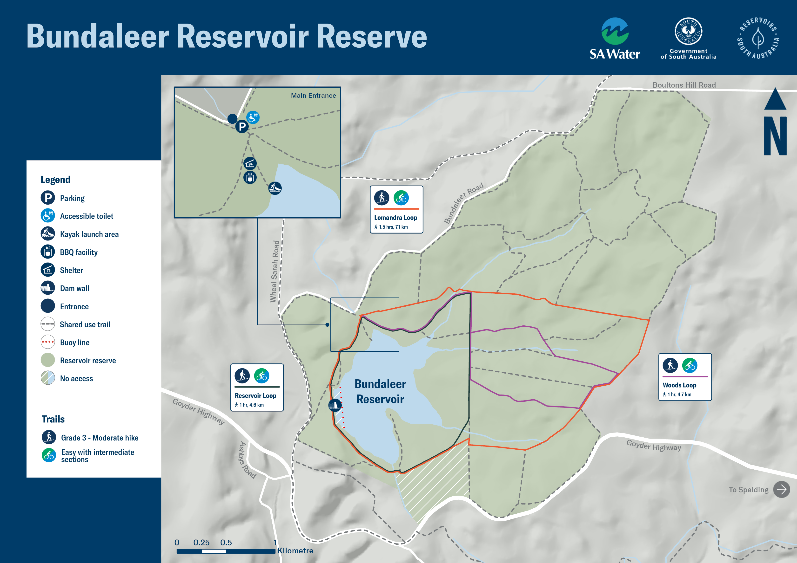 A map showing the Bundaleer Reservoir Reserve