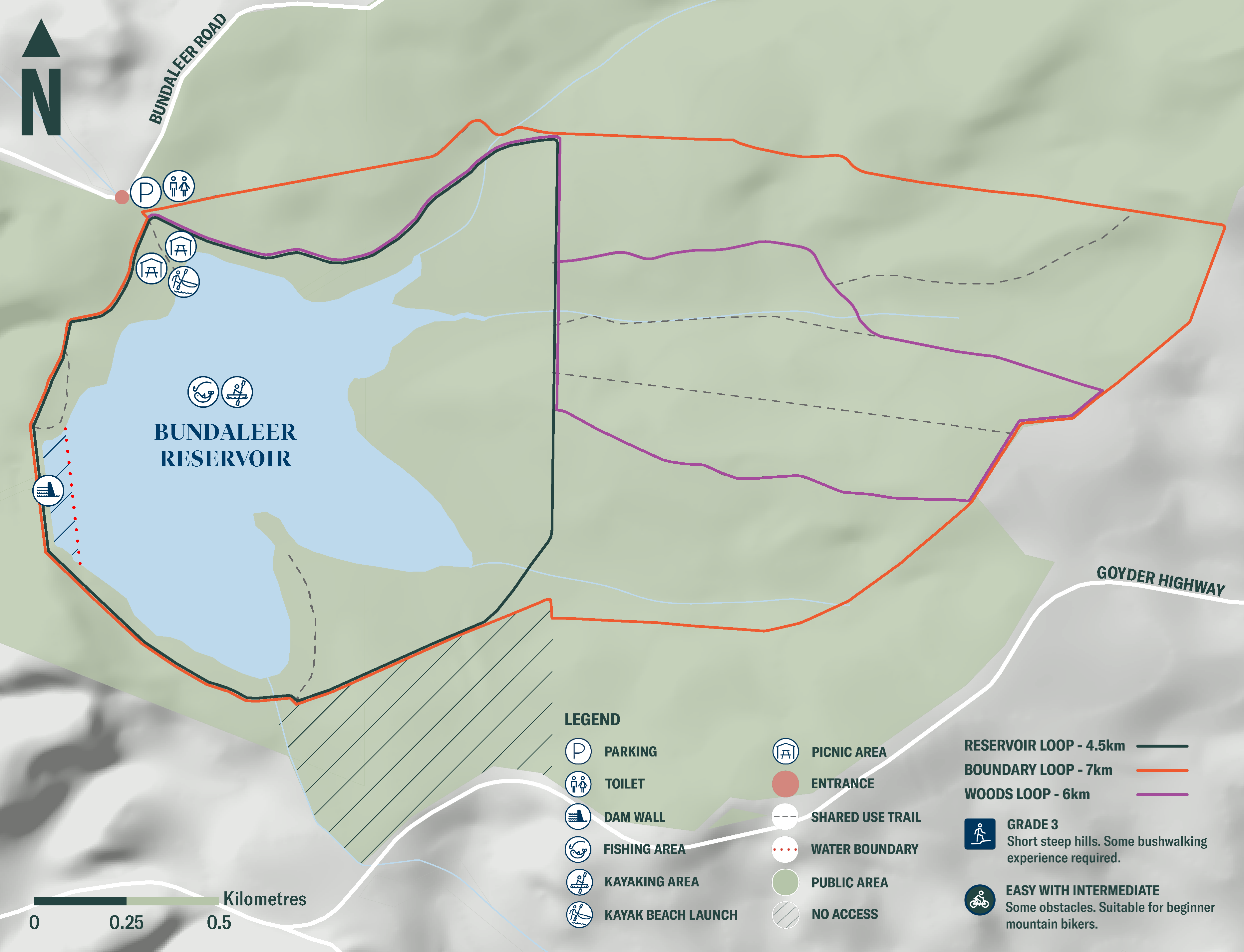 A map showing the Bundaleer Reservoir Reserve