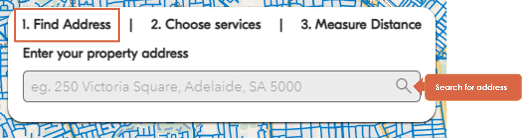 Map guide search address