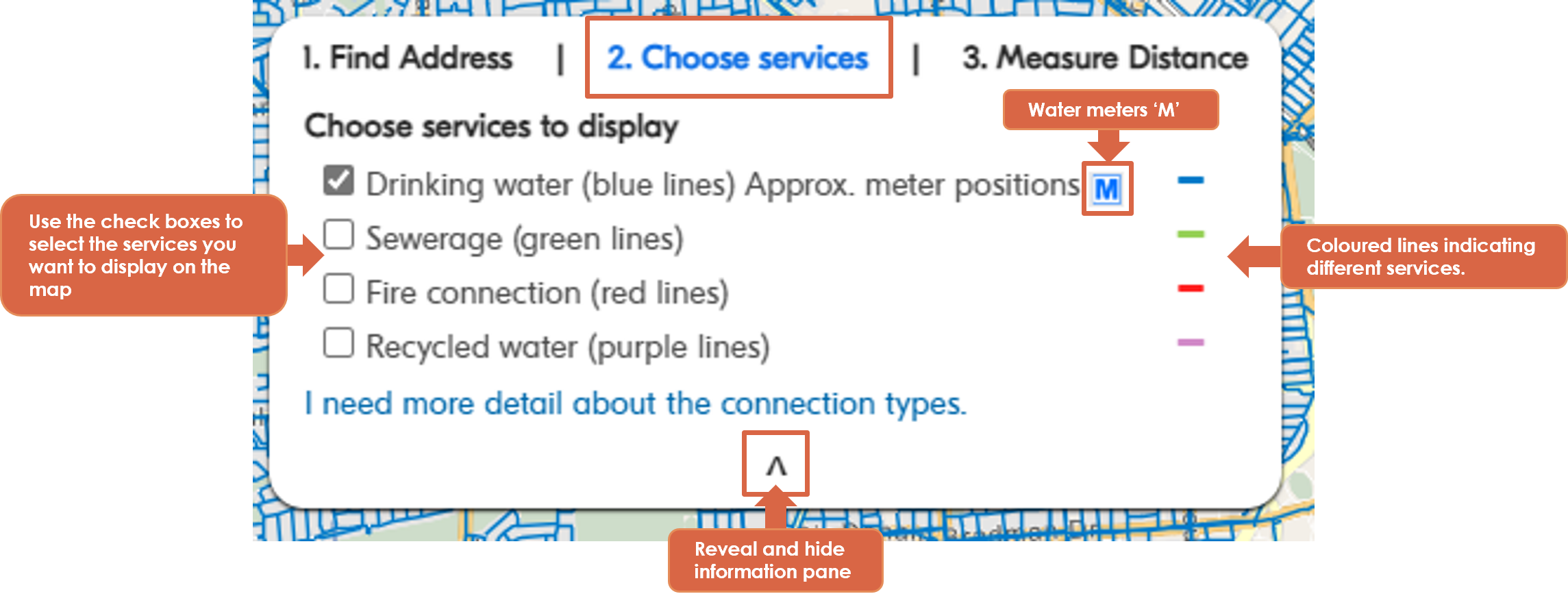 Map guide choose services