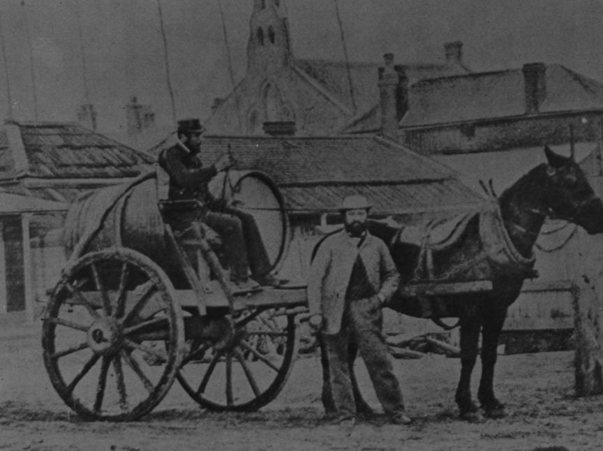 Historical image of water carting in Adelaide